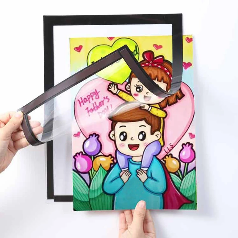 Photo Frame A3 A4 8K Magnetic-Free No Residue Adhesive Frame Reusable Art Wall Poster Frame Picture Hangers Kids Frames