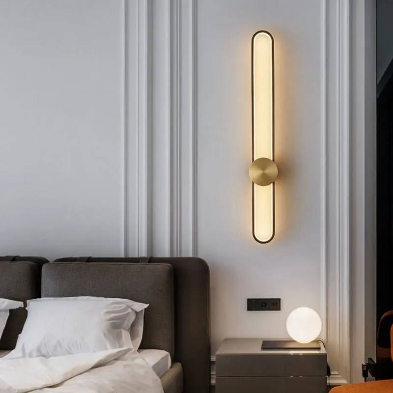 Nordic minimalist wall lamp decoration background wall bedroom living room wall lamp creative corridor foyer dining room LED str