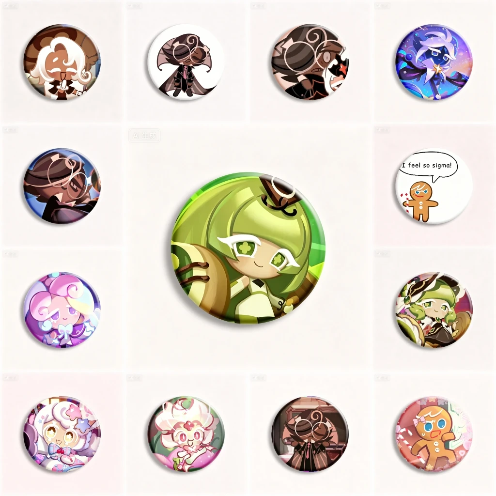 58mm Game Cookie Run Kingdom kawaii Cosplay COSTUME Badge Pin SPTE Tinplate Brooch﻿ Prop Xmas Gilf