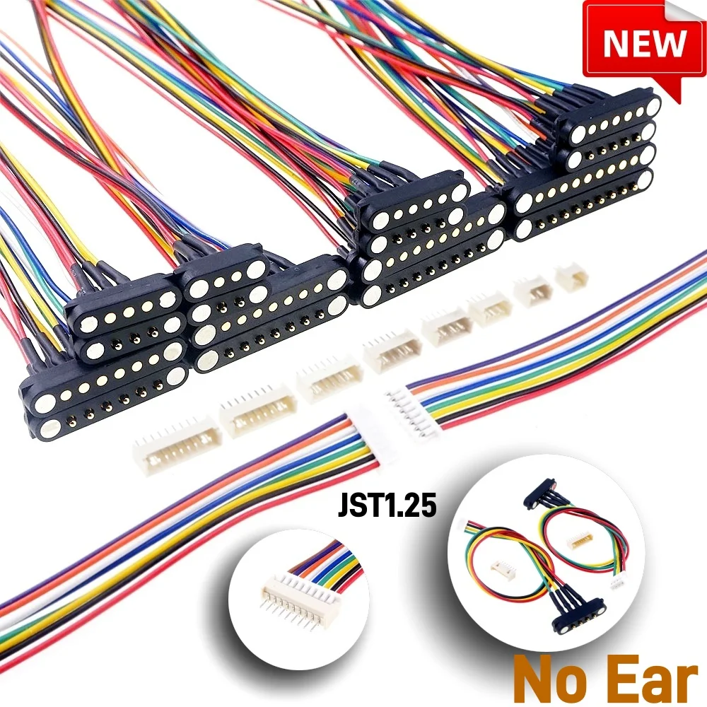 1/5/20 Pcs 2A DC Magnetic Pogo Pin Connector 2Pin 3 4 5 6 7 8 9P Pogopin Male Female spacing 2.5mm Spring Loaded DC Power Socket