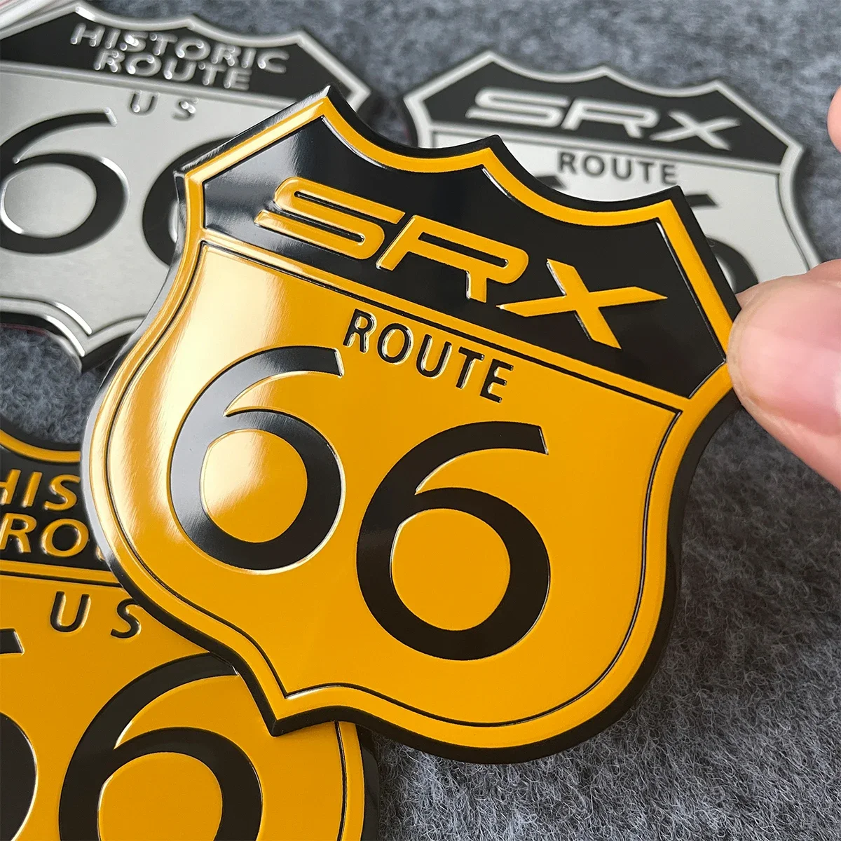 الرجعية الطريق 66 ثلاثية الأبعاد الألومنيوم شعار السيارة ملصقات دراجة نارية موتو سكوتر الجسم ديكور الشارات اكسسوارات ل هارلي رويال انفيلد