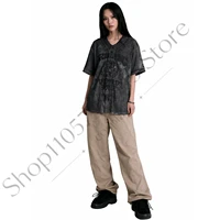 Breathable Mesh Sport Jersey Unisex ARIRANG V‑Neck Button‑Up Short Sleeve Quick Dry Casual Fan Collectible Street Fans Shirt 5