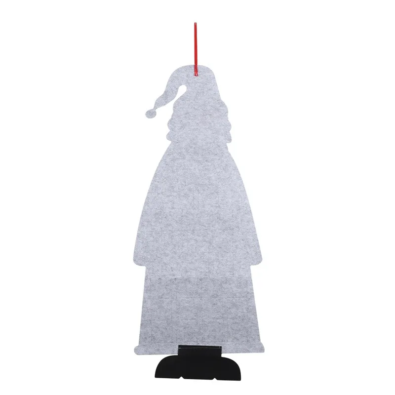 Calendário do advento de feltro de natal pendurado na parede calendário do advento do papai noel com bolsos 24 dias crianças brinquedos para crianças presente de natal