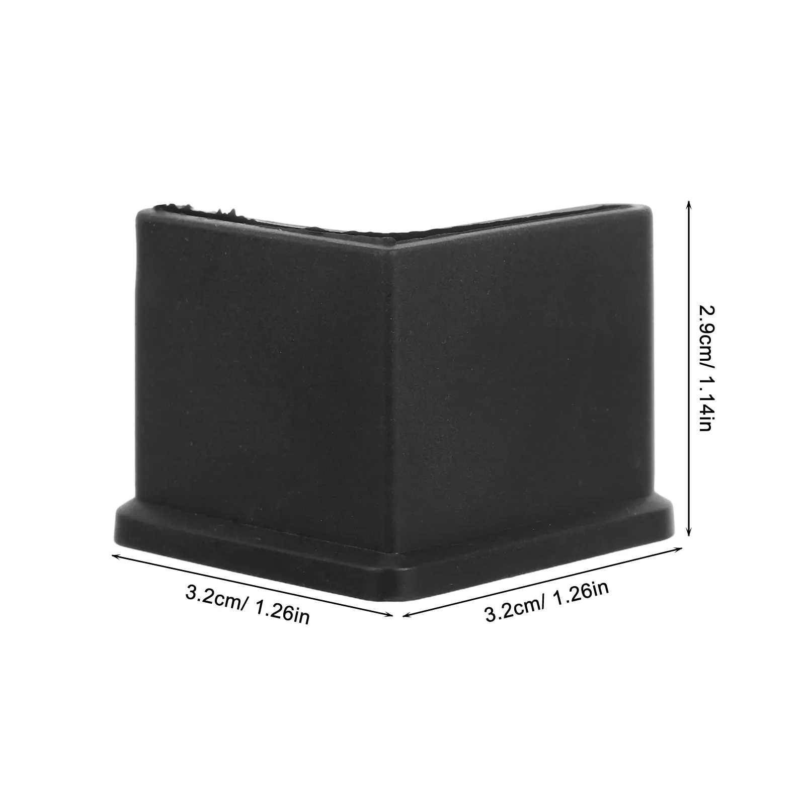 20Pcs Furniture Foot Caps L-Shaped Triangle Iron Protectors Black Soft Plastic Non-Slip Pads for Chair Legs Bed Frame Corners