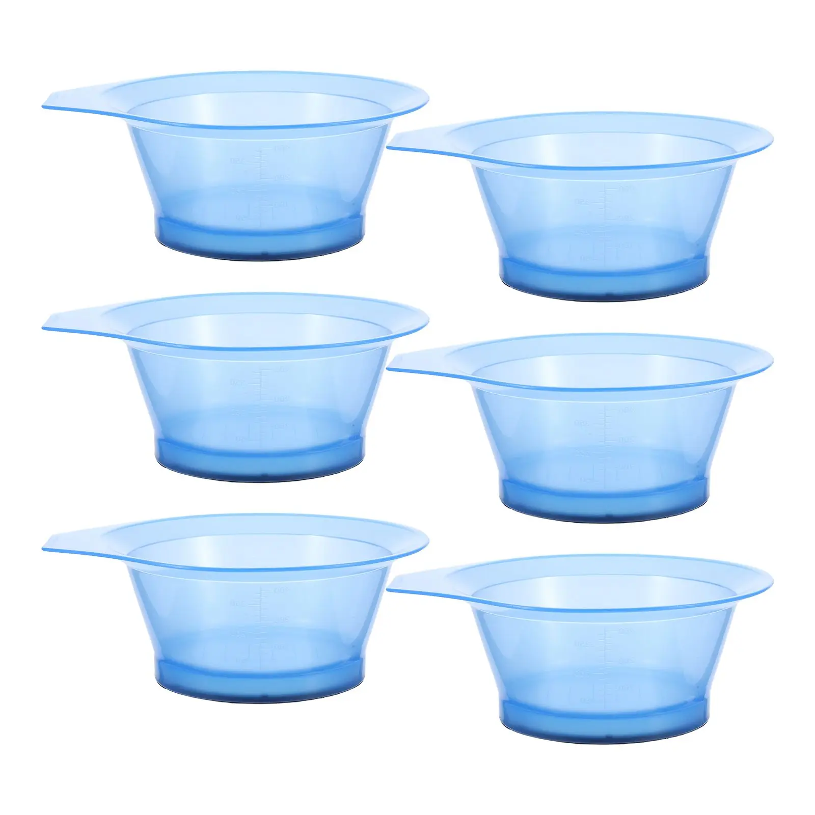 

6pcs Transparent Hairdressing Bowl DIY Hair Dye Bowl Hair Salon Color Mixing Dye Bowl (Random Color)