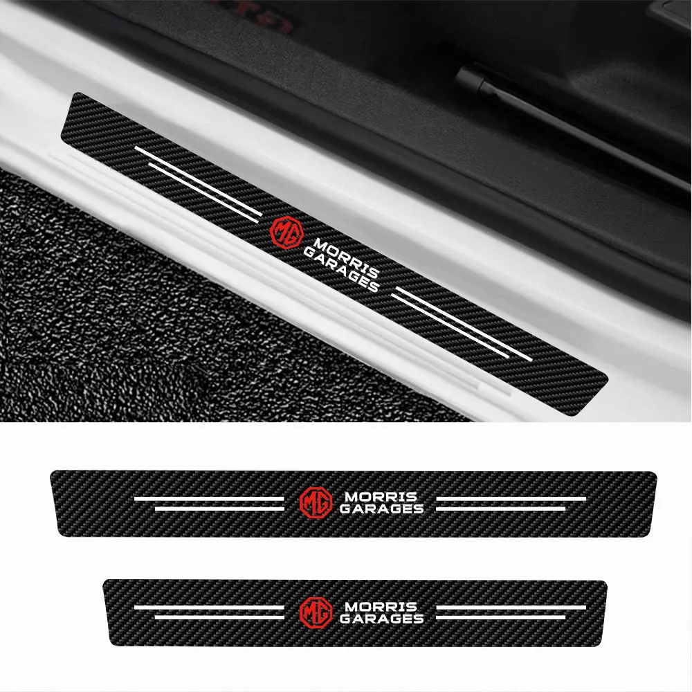 

4Pc Leather Car Door Sill Anti-Scratch Protector Sticker Accessory For Morris Garages MG Motors ZS GS MG5 MG3 MG4 MG6 MG7 Hector