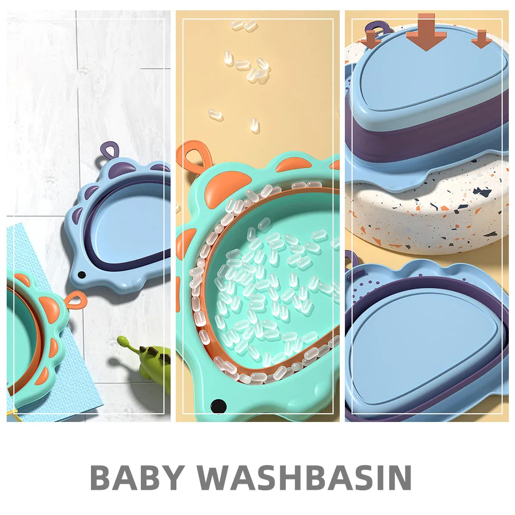 

Children Washbasin PP Cartoon Foldable Baby Basin Portable Tub Baby Cartoon Washing Basin Hot Lovely Washbasin Cold Waterproof