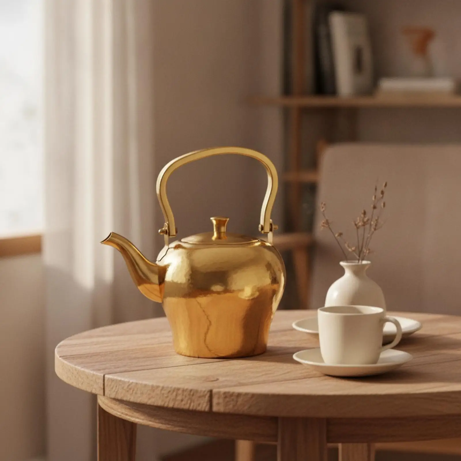 Rust Resistant Steel Teapot Polished Finish Removable Lid Knob for Convenient Cleaning and Tea Brewing Use
