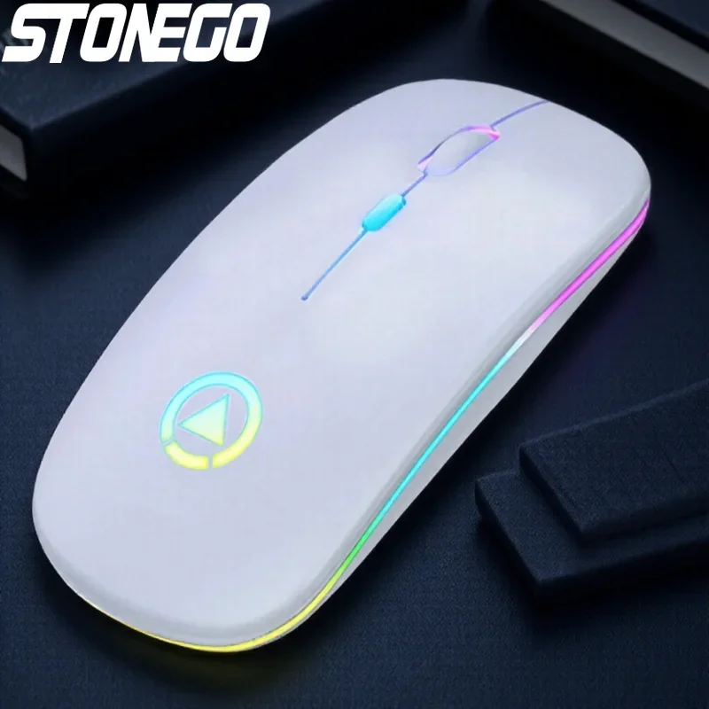 

Ультратонкая беспроводная мышь 2,4G, бесшумная оптическая мышь с многоцветным светодиодом для ПК, ноутбука, планшета