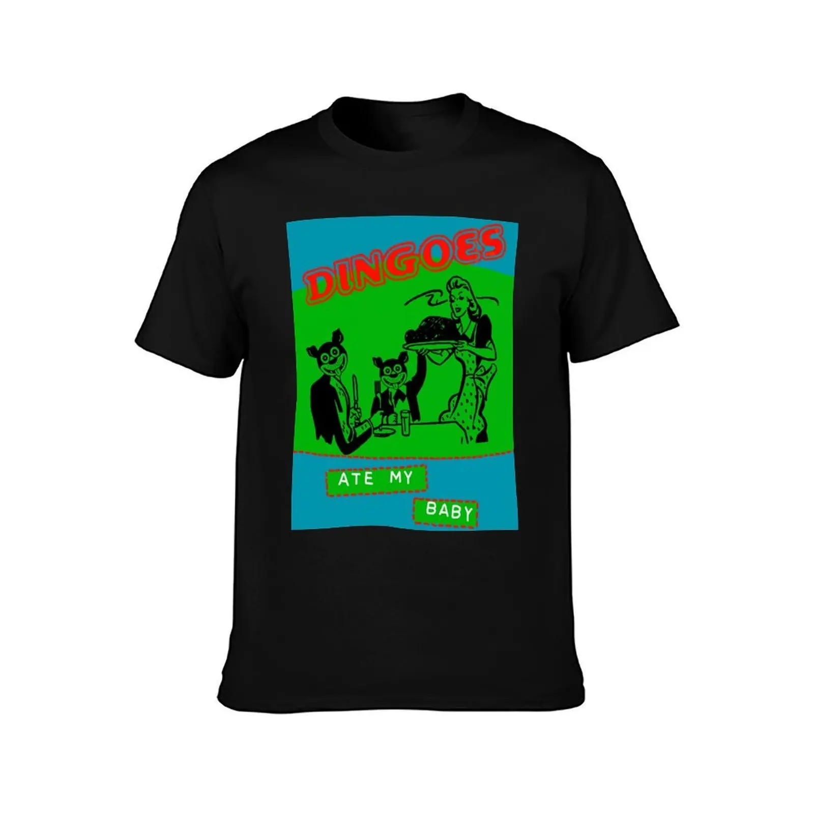 Dingoes Ate My Baby T-Shirt, Summer Casual Cotton Tee, Oversized Streetwear Tops, Vintage Graphic Print, Loose Fit Short Sleeve