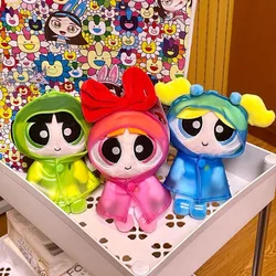 Cartoon Anime The Powerpuff Girls Raincoat Dress Up Series Plushie Doll Toys Kawaii Cute Plush Pendant Keychain Decoration Gift