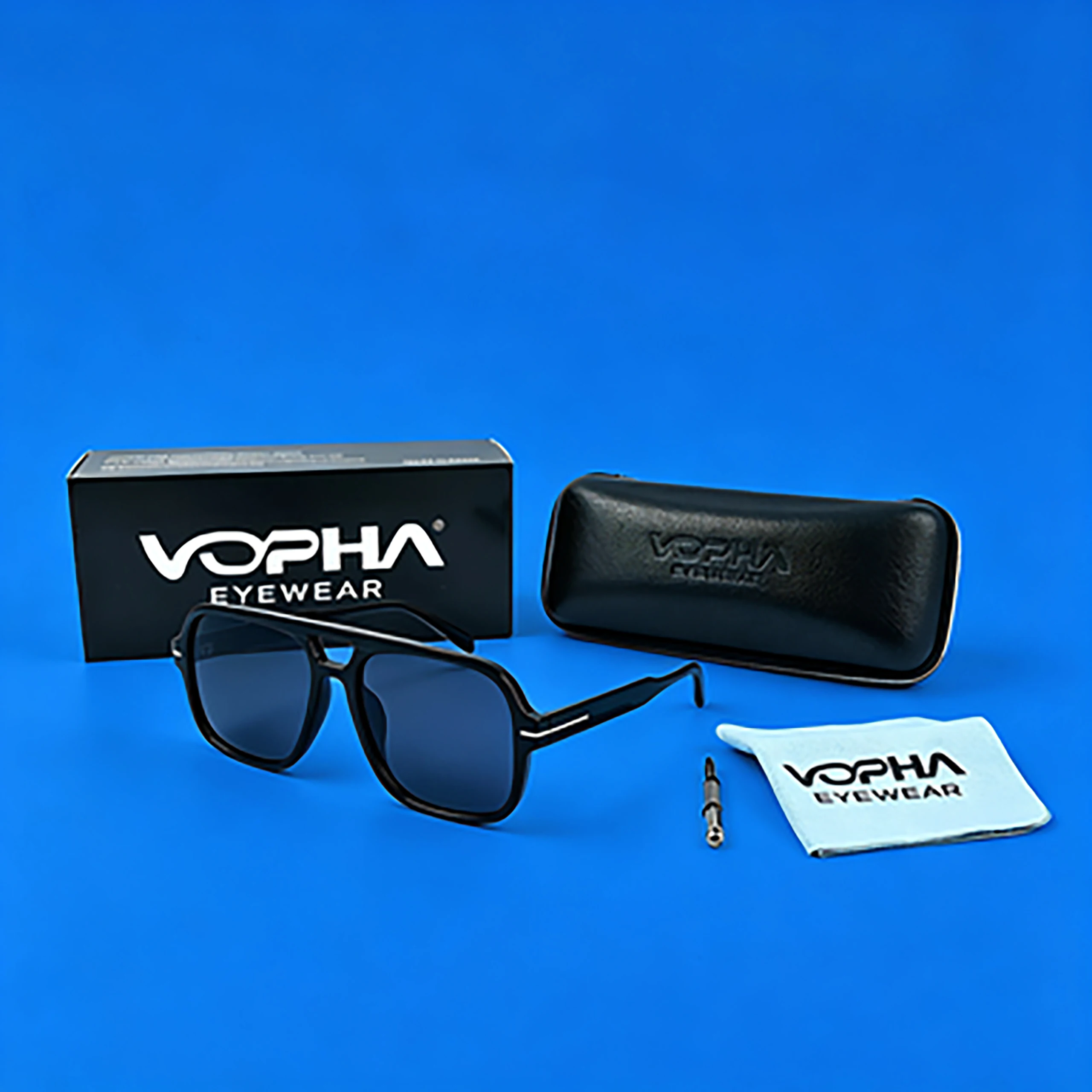 

VOPHA 1PCS Oversized Aviator Sunglasses for Women – Tangle Free, UV Protection, Trendy for Beach & Music Festivals