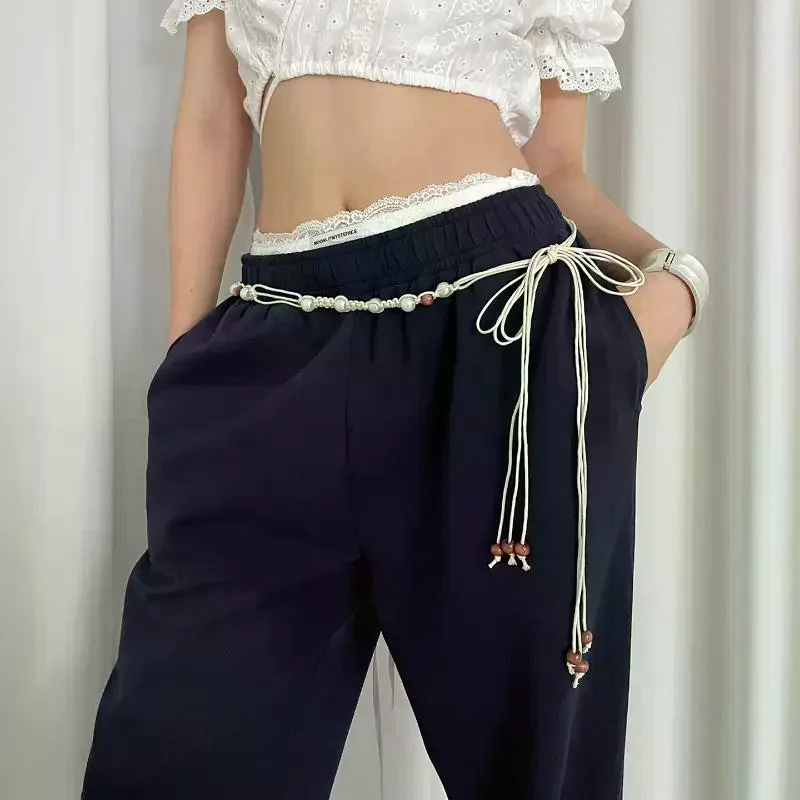 Bohemian Style Flower Beads Waist Belt For Women High-End Versatile Skirt And Jeans Waist Chain For Summer Belt Accessory