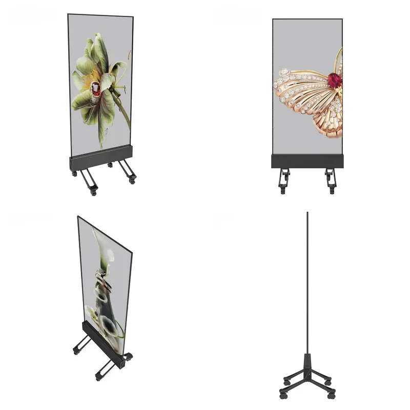 for InVisia Double Sided Transparent LED Display P3.91 750x1200mm Standing High Refresh Rate 7680Hz Dual Vision for Retail