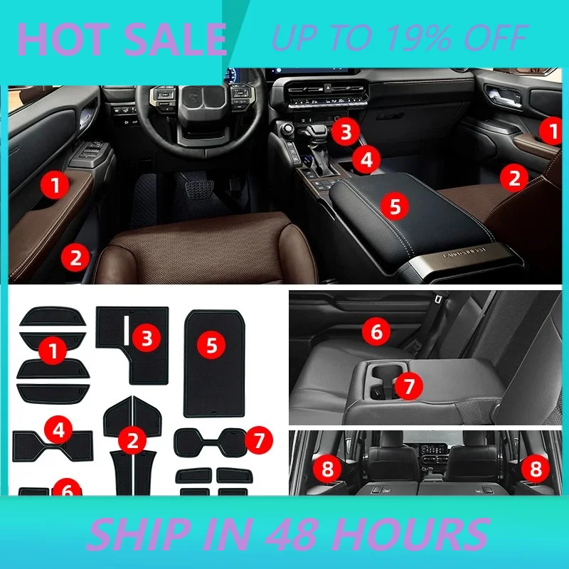 For Toyota Land Cruiser 250 2024 2025 Prado LC250 1958 First Edition interior upgraded accessories modification gate slot mat