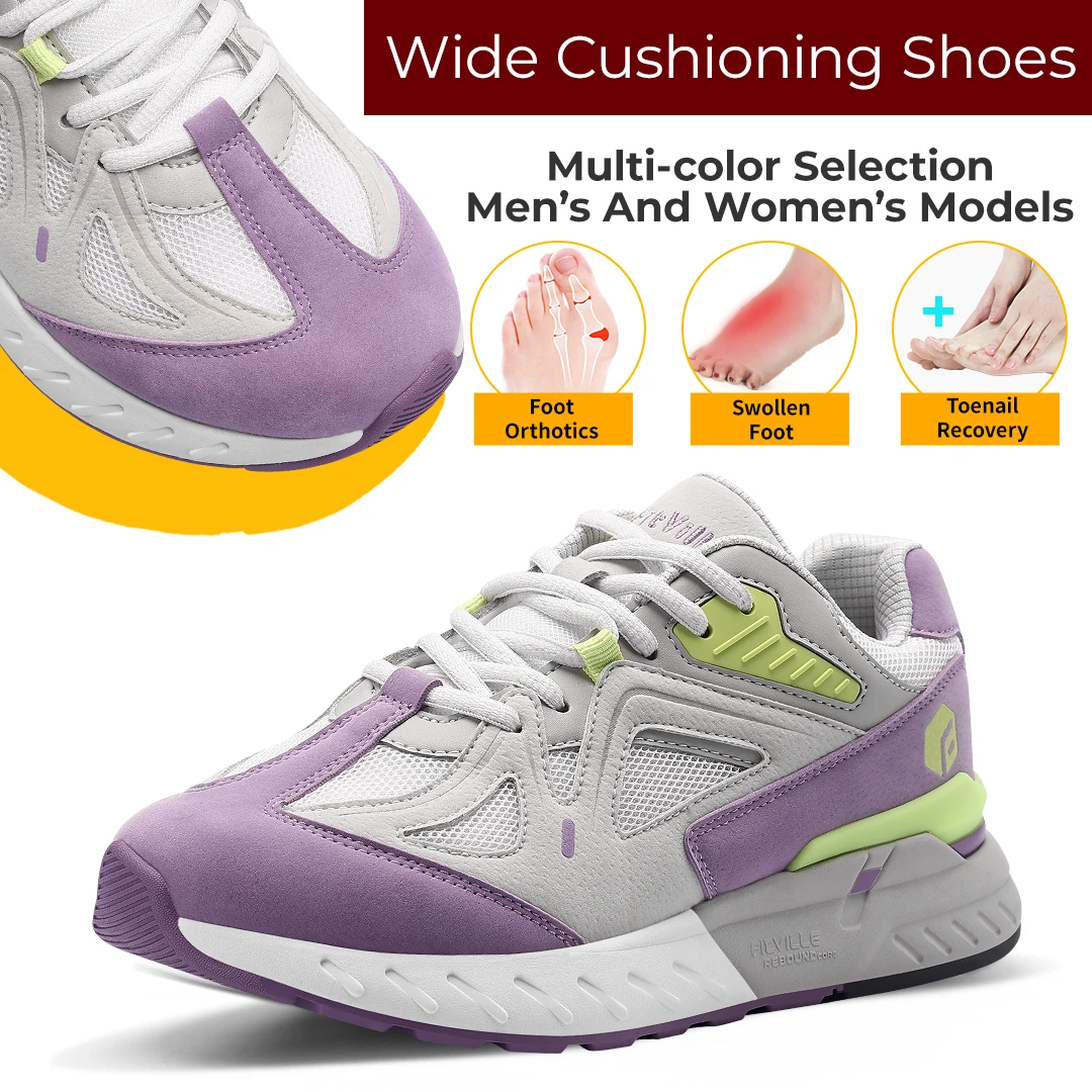 FitVille Women's Extra Wide Width Walking Running Sneakers, Breathable Light Non-Slip Orthopedic Athletic Shoes for Flat Feet, Plantar Fasciitis & Heel Pain Relief