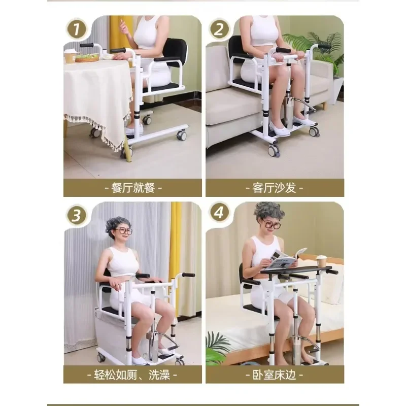 homecare hydraulic moving machine toilet wheelchair elderly transfer lift commode chair nursing rehabilitation bathroom