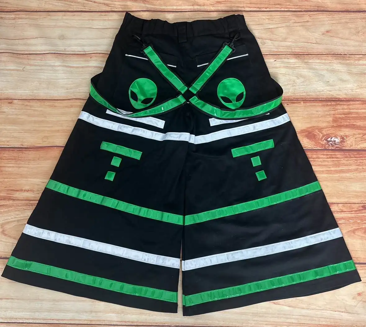 PHATTPANT Celana Phat Celana Penglihatan Malam Strip Reflektif Keren Mode Celana Menari Hantu Shuffle Celana Panjang Bercahaya ET NO02