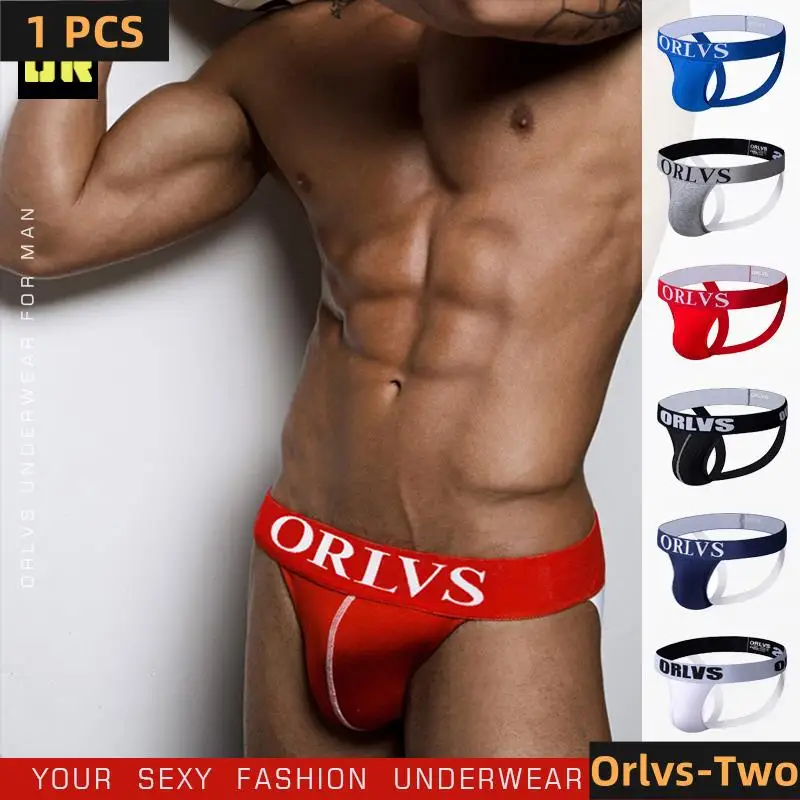 ORLVS Men Sexy BS Brand Thongs Briefs Men Tanga Gay Underwear G-string Thong Male Jockstraps Gay Men Underwear Jockstrap