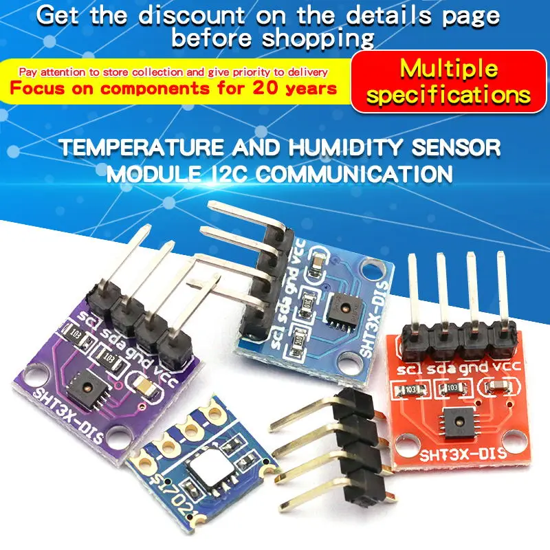 1PCS SHT20 SHT30 SHT31 SHT35 Temperature and Humidity Sensor Module I2C Communication Digital Sensor Wide Voltage