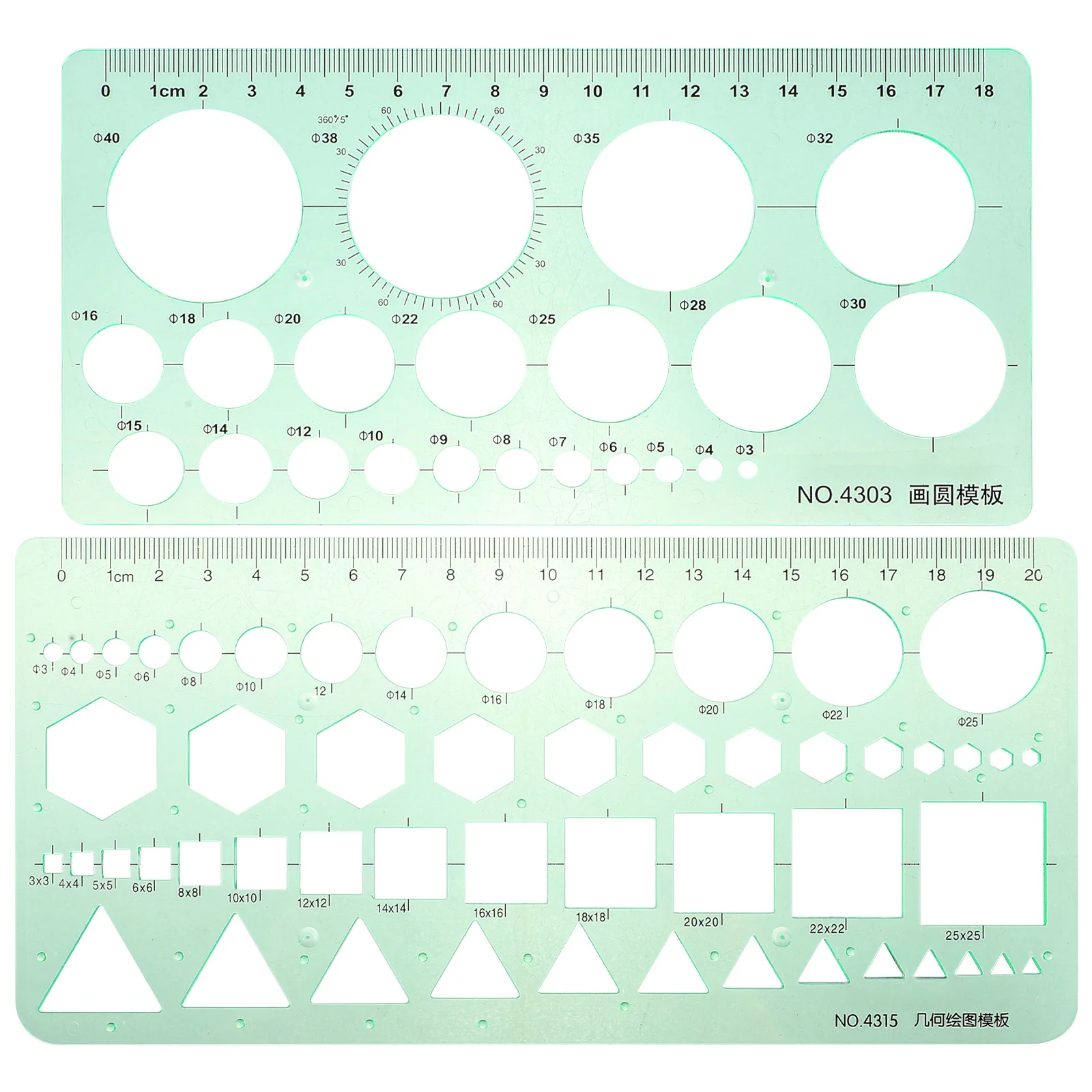 

2pcs Circular Ruler Plastic Drafting Template For Students Geometry Drawing Tools Architecture Measuring Ruler Engineering