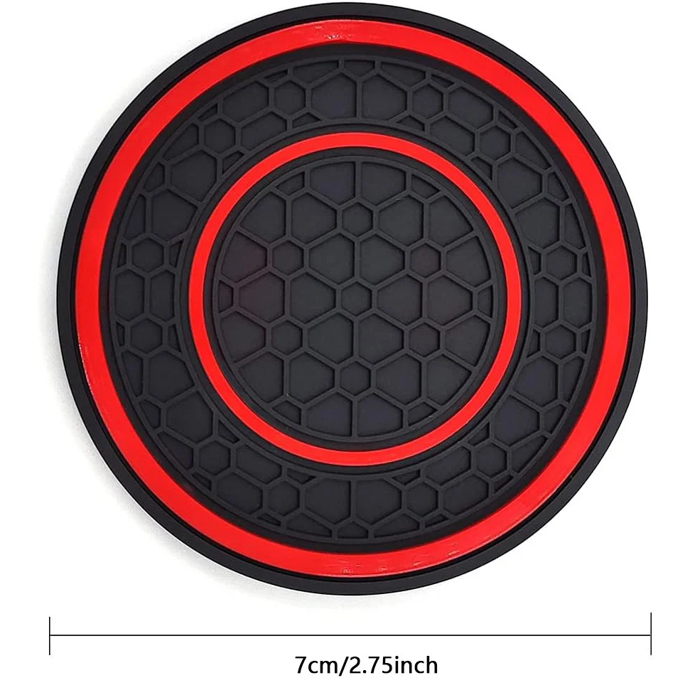 2pcs Non-Slip Anti Dust Mats Diameter Universal Auto Anti Slip Cup Holder Insert Coaster, Durable, Suitable For Most Car