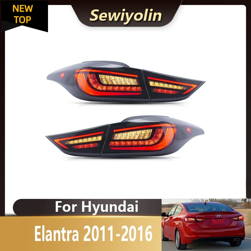 

Автомобильные аксессуары, задние фонари для Hyundai Elantra 2011-2016 Plug And Play, задний фонарь с последовательным сигналом DRL для автомобиля, 12 В