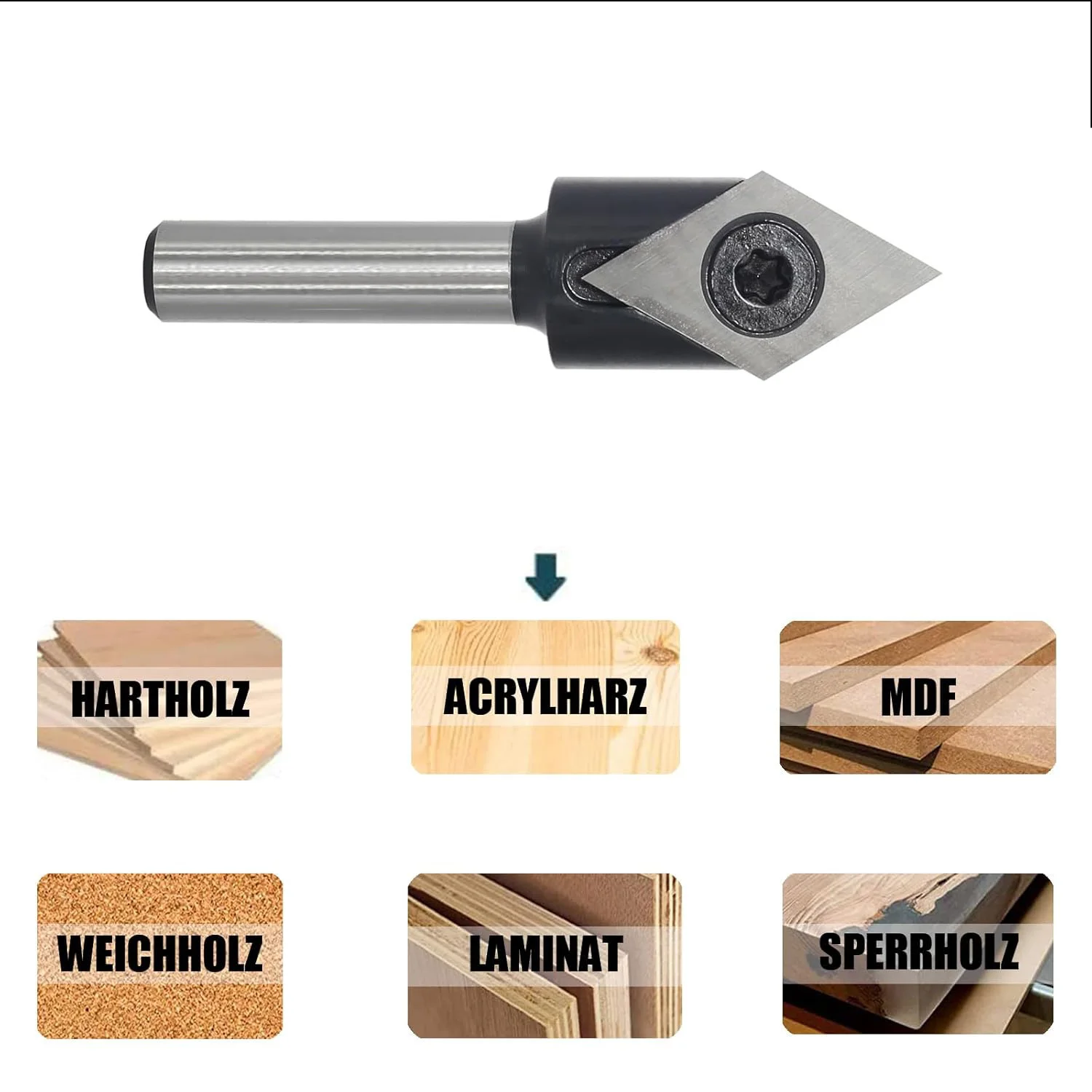 Groove 60 Degree Insert Carbide Style Spoilboard Single Flute Bit End Mill for Woodworking Cnc Milling Cutter Cnc Machine Tools image 4