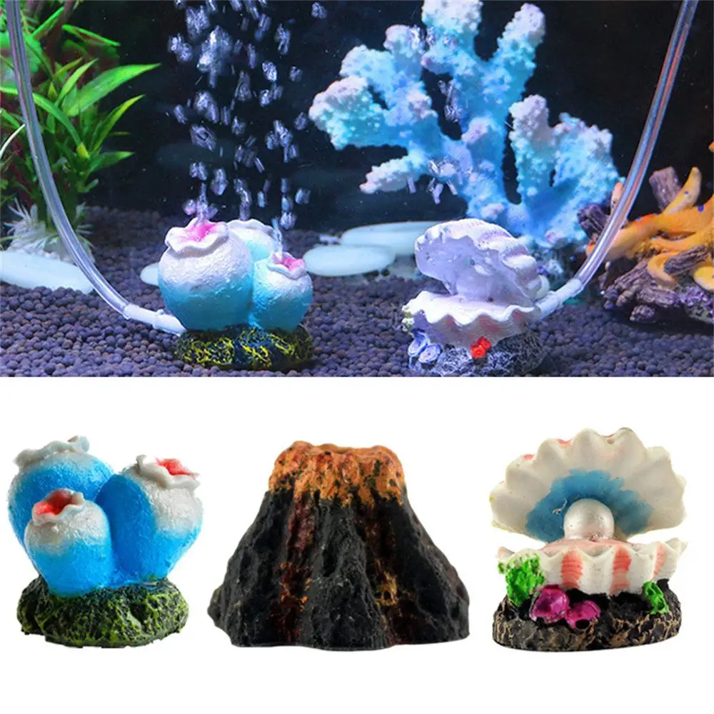 Practical Volcano Shape Aquarium Air Bubble Stone Oxygen Pump Air Bubble Ornament Fish Tank Accessories