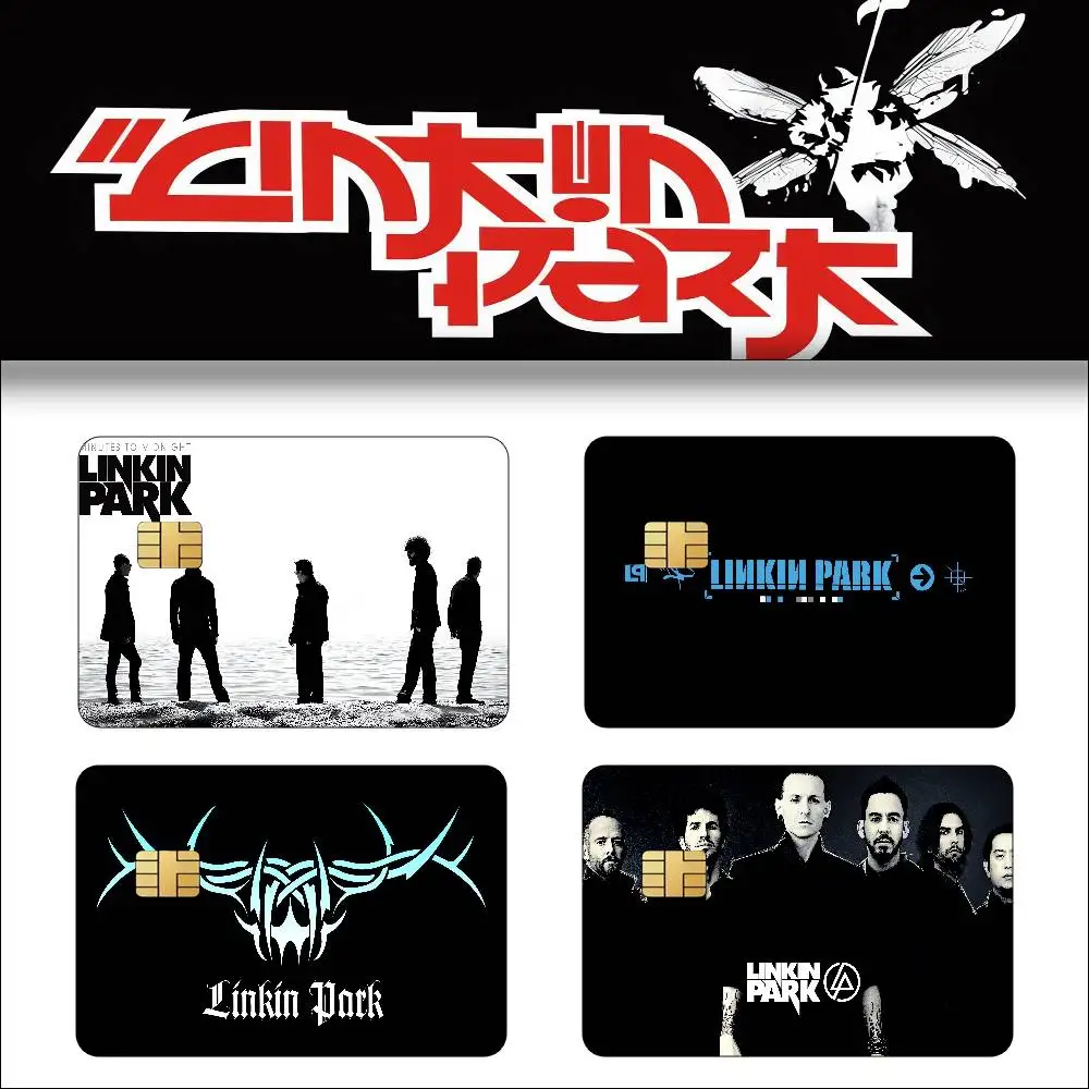 Rock Band Linkin Park 4pcs 1Set Credit Debit Card Sticker Party Sticker Decoration Waterproof Small Chip Card Skin Sticker