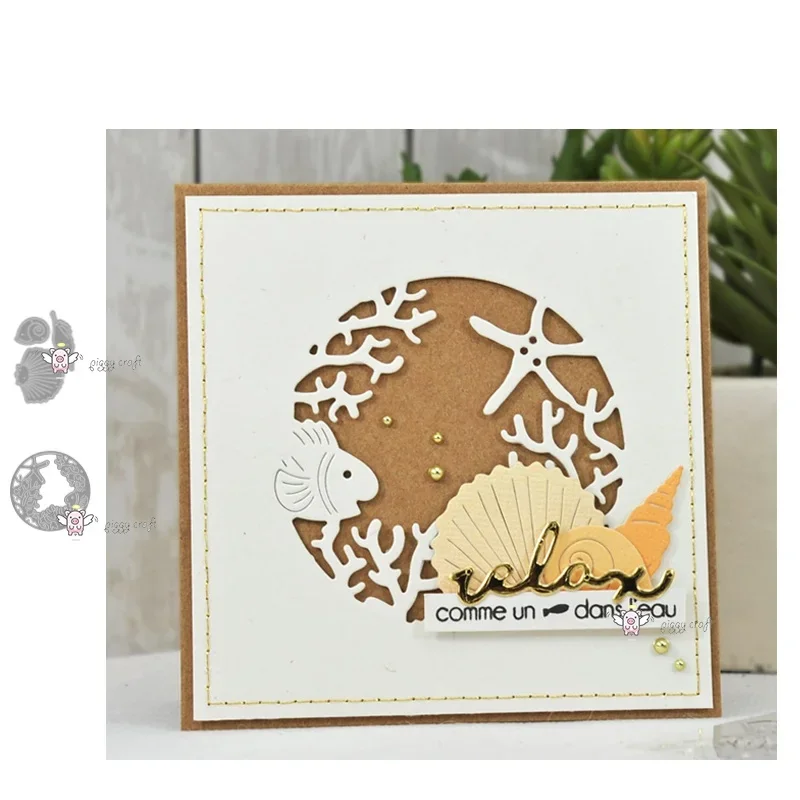 Conch shell ocean circle Metal Cutting Dies Stencils DIY Scrapbooking Paper/photo Cards Embossing Dies