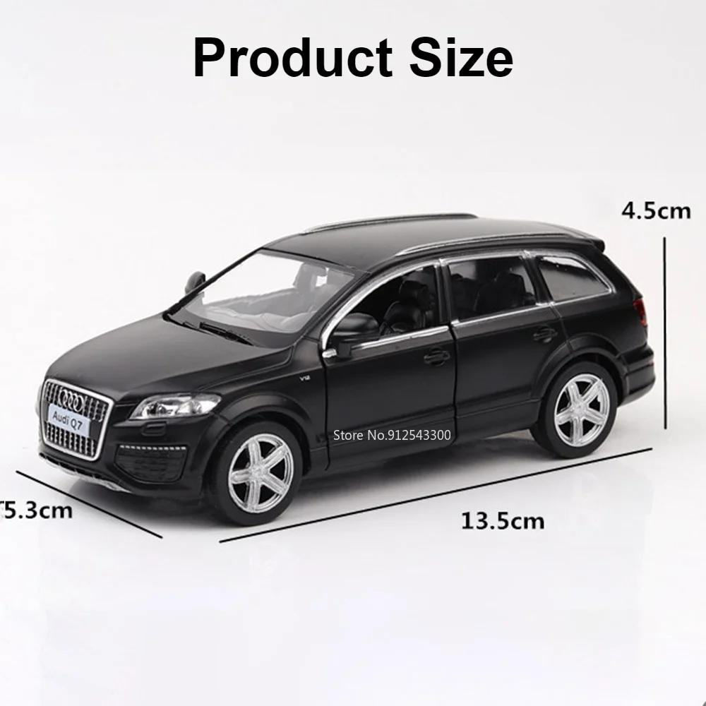 Scale 1/36 Audi Q7 SUV Model Car Toy Diecast Metal Doors Opened Pull Back Off Road Vehicle Models Toys Collection Kids Gifts