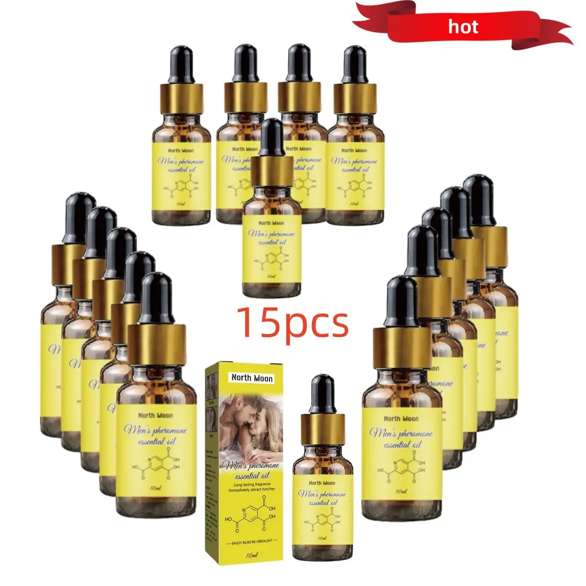 15 buah/set minyak esensial feromon infusi 10ml minyak feromon untuk pria untuk menarik wanita uniseks minyak wangi feromon bau minyak