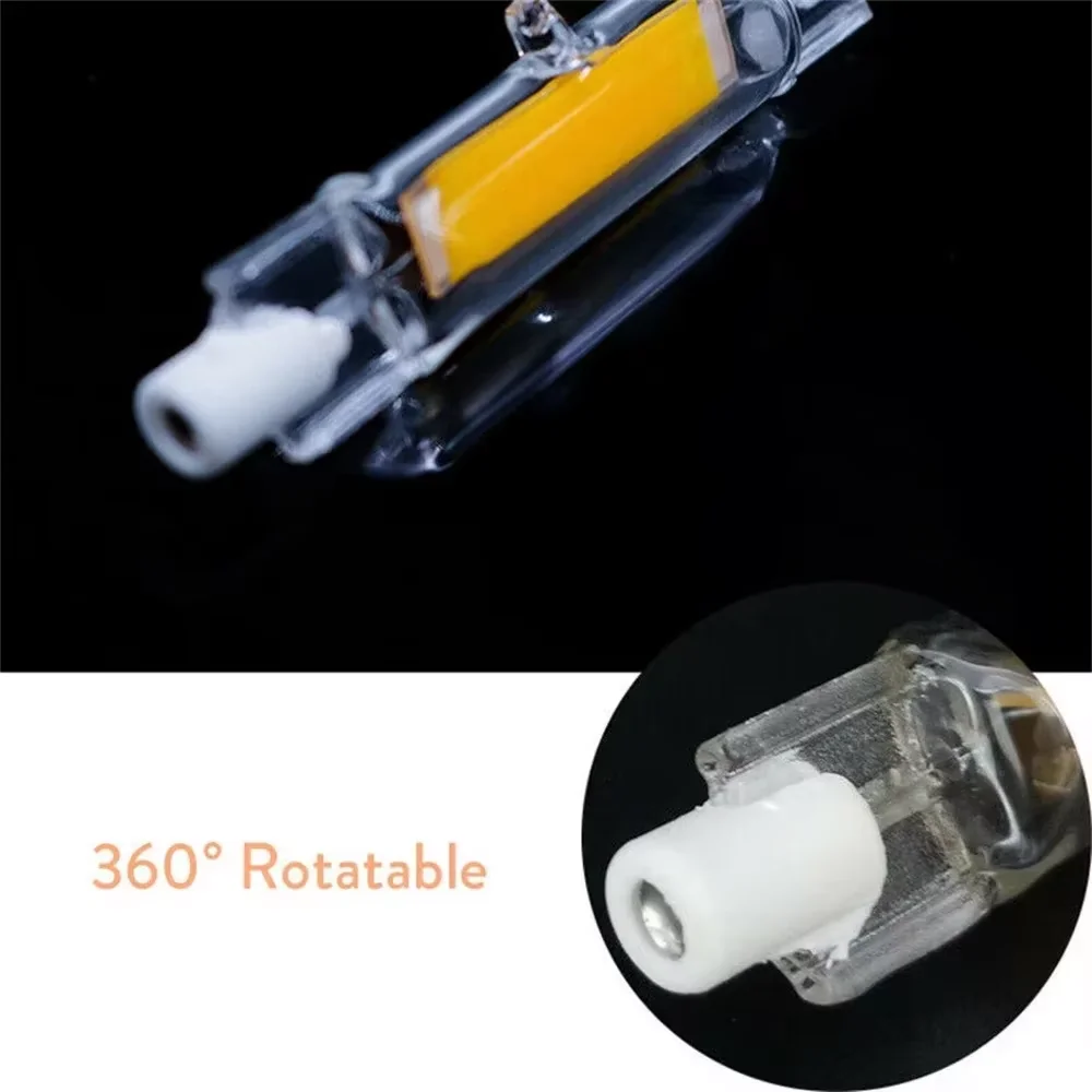 Pop 1-10Pcs Dimmable R7S COB LED Glass Tube 78MM 118MM 7W-30W LED Light Bulbs J78 J118 AC110V-220V LED Lamp Warm/White/Neutral L