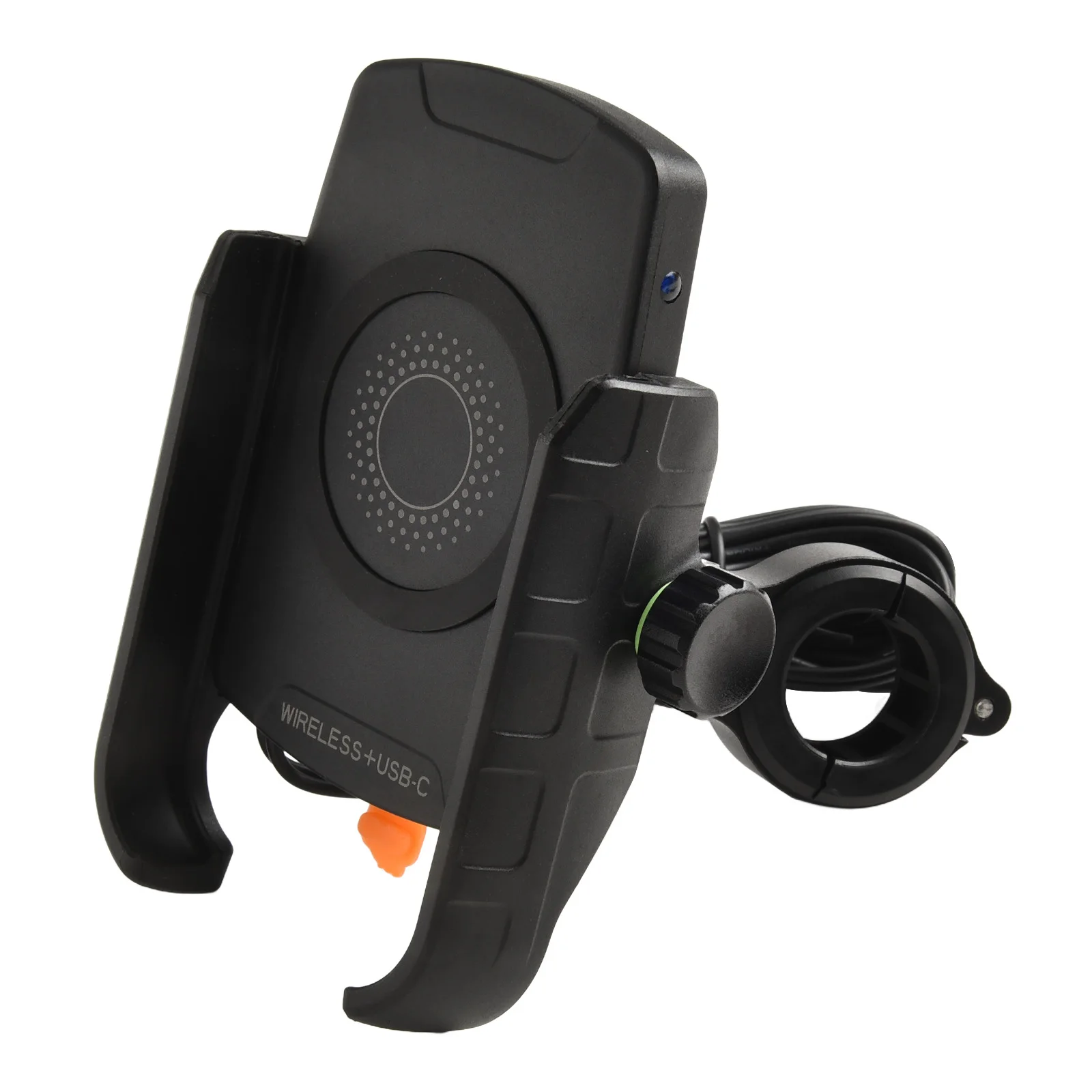 Phone Holder Motorcycle 15W+USB-C 18W 3.5-6.5 In Black for Fast Charge 10W Stainless Steel Wireless Charger Phone Holder