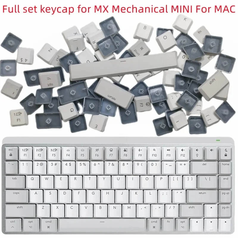A full set Pearl White Keycaps for Logitech MX Mechanical Mini Keyboard MAC version US layout