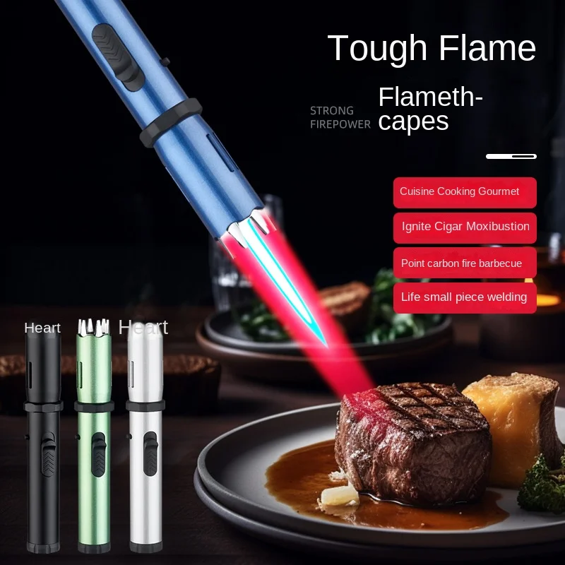 Powerful Windproof Blue Flame Jet Torch Gas Lighter Outdoor Cigar Barbecue Cooking Kitchen Butane Refillable Metal Welding Gun