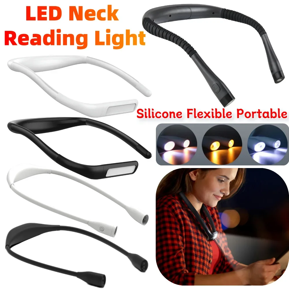 Book Light Eye-Caring Outdoor Neck Light Stepless Dimming Last Up To10H USB Rechargeable 270 Degree Flexible for Reading Running