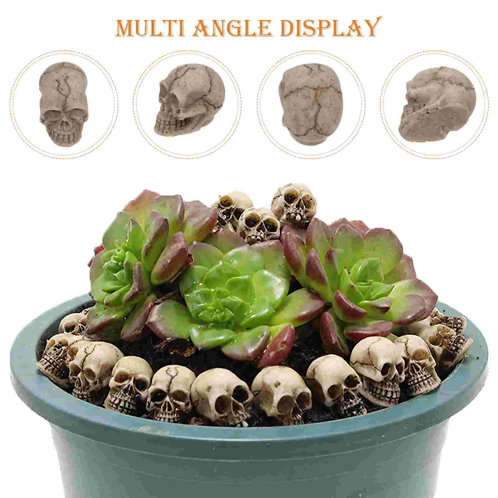 Fake Bones Halloween Skull Ornaments Iron Flowerpot Desktop Decorations The Mannequin Model Figurines Resin Office