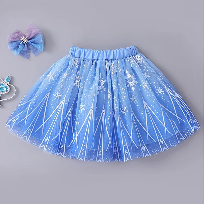 

Fashion Kids Girls Mesh Skirts Princess Pretty Snowflake Pleated Tutu Tulle Skirts Lace Performance Dance Clothes 7 8 Years