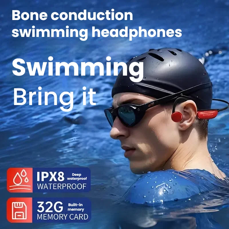 

Водонепроницаемые наушники для плавания IPX8, Bluetooth, 12 часов работы, глубокий бас, спортивные наушники для дайвинга, бега, тренажерного зала, горячая распродажа