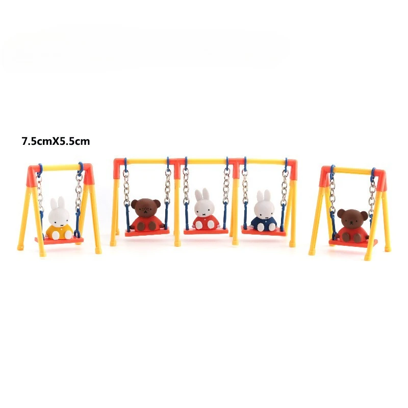 Miffy Swing Cake Decoração Desktop Car Ornament Modelo de boneca Gacha