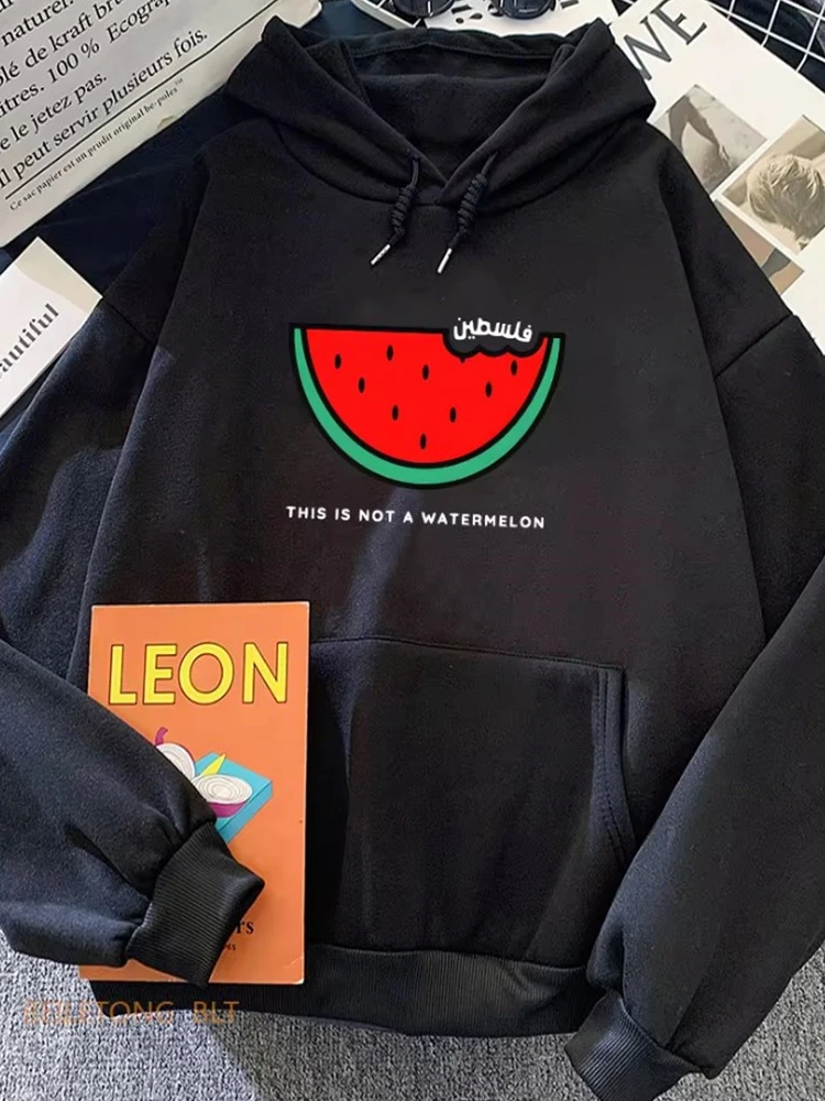 Watermelon Interest Printing Sweatshirts Long Sleeve Women Kawaii Hoodies Winter Fleece Casual Hooded Pullovers Y2k Clothes