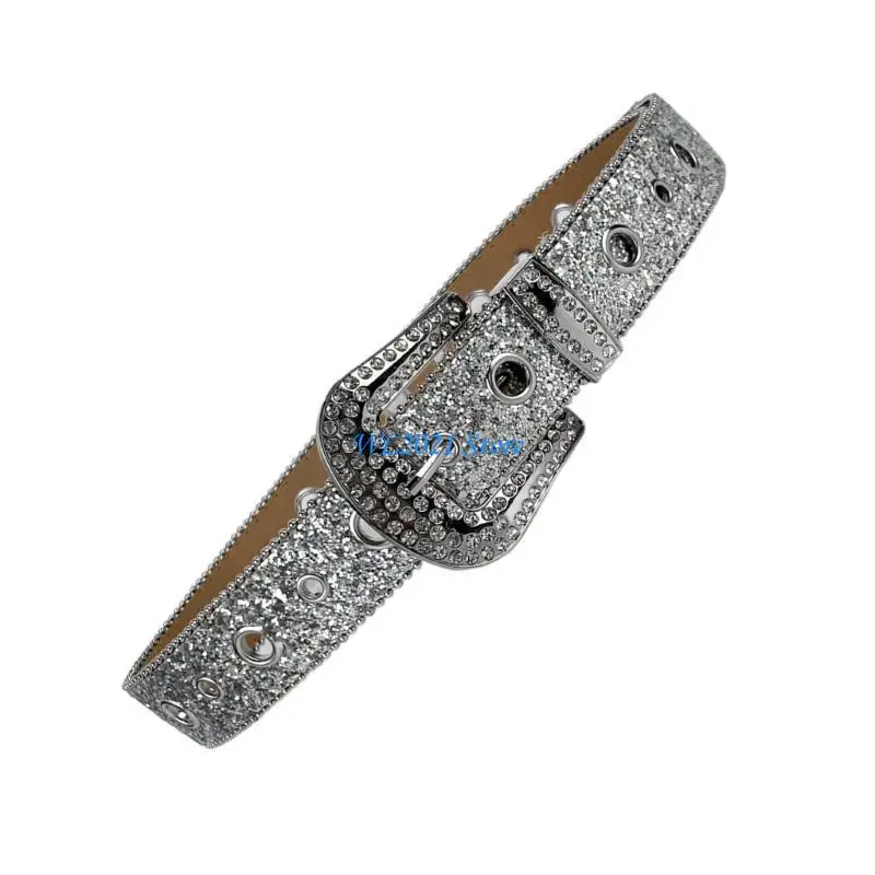 G5GC 청바지용 쿨 고딕 글리터 벨트 펑크 걸스 스트리트용 스터드 벨트