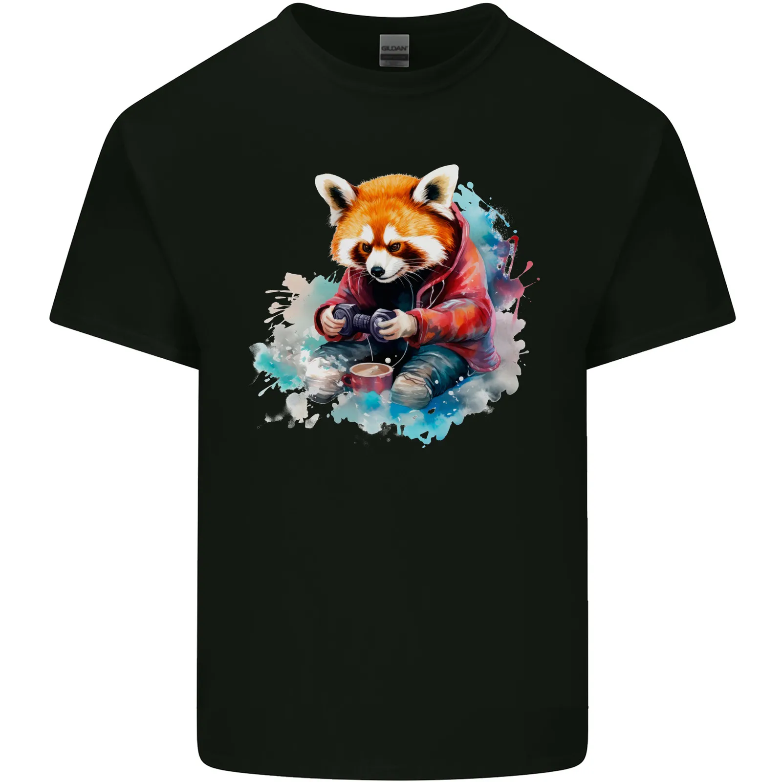Camiseta de algodón ligero para hombre con diseño de videojuegos Red Panda de Gaming