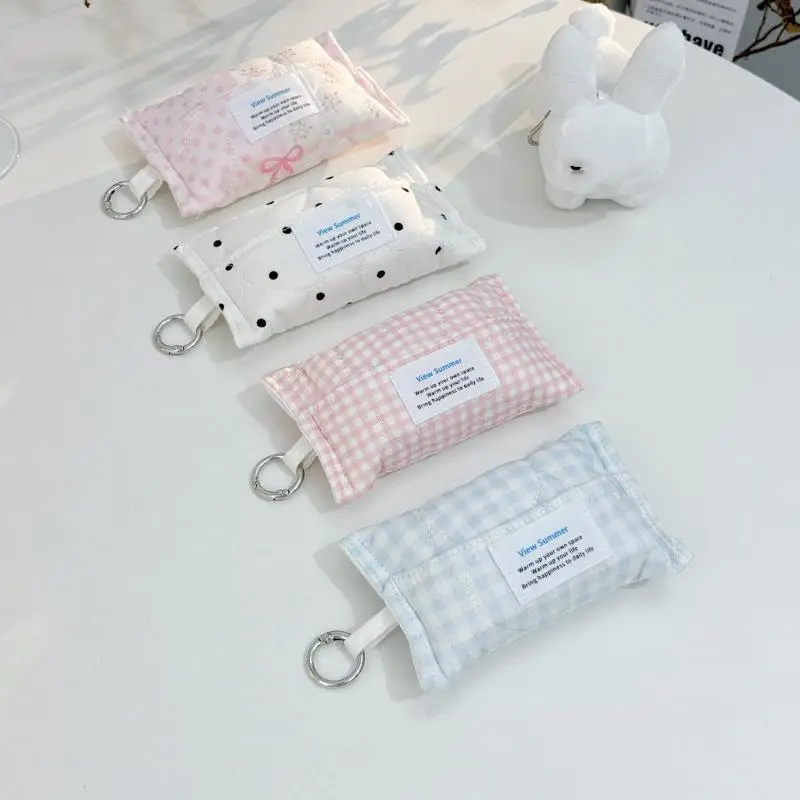 Koreanische, niedliche, handgefertigte Mini-Tasche mit Polka-Dot-Muster und Spitze, hochwertiges Aussehen, tragbar, ideal für die Aufbewahrung und zum Aufhängen. – Detail 12