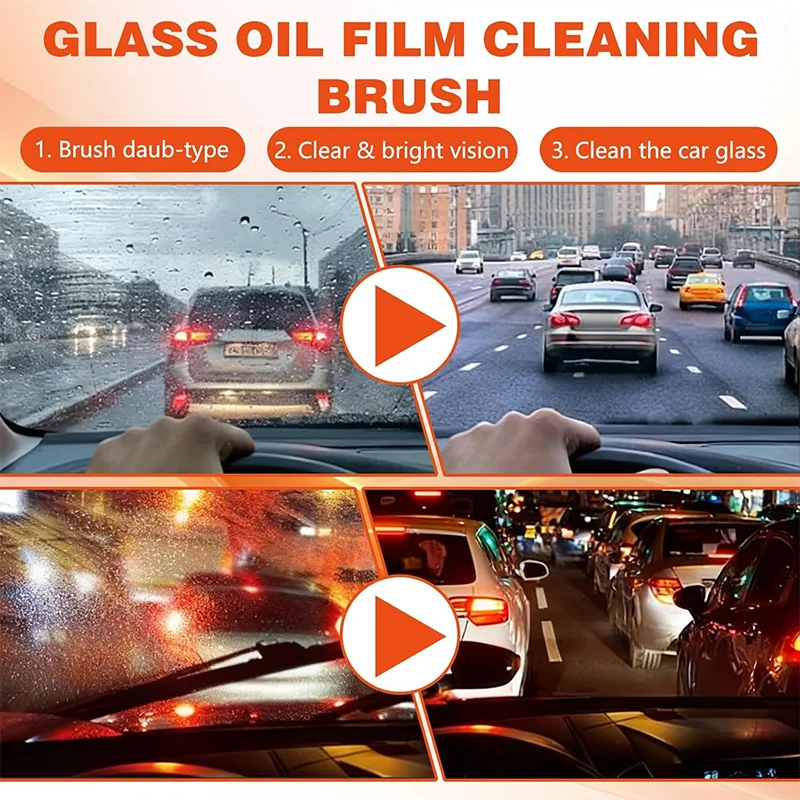 Handheld Glass Emulsion Oil Film Remover Car Windshield Cleaner For Front/Side/Rear Windows Rearview Mirror Auto Glass Cleaning