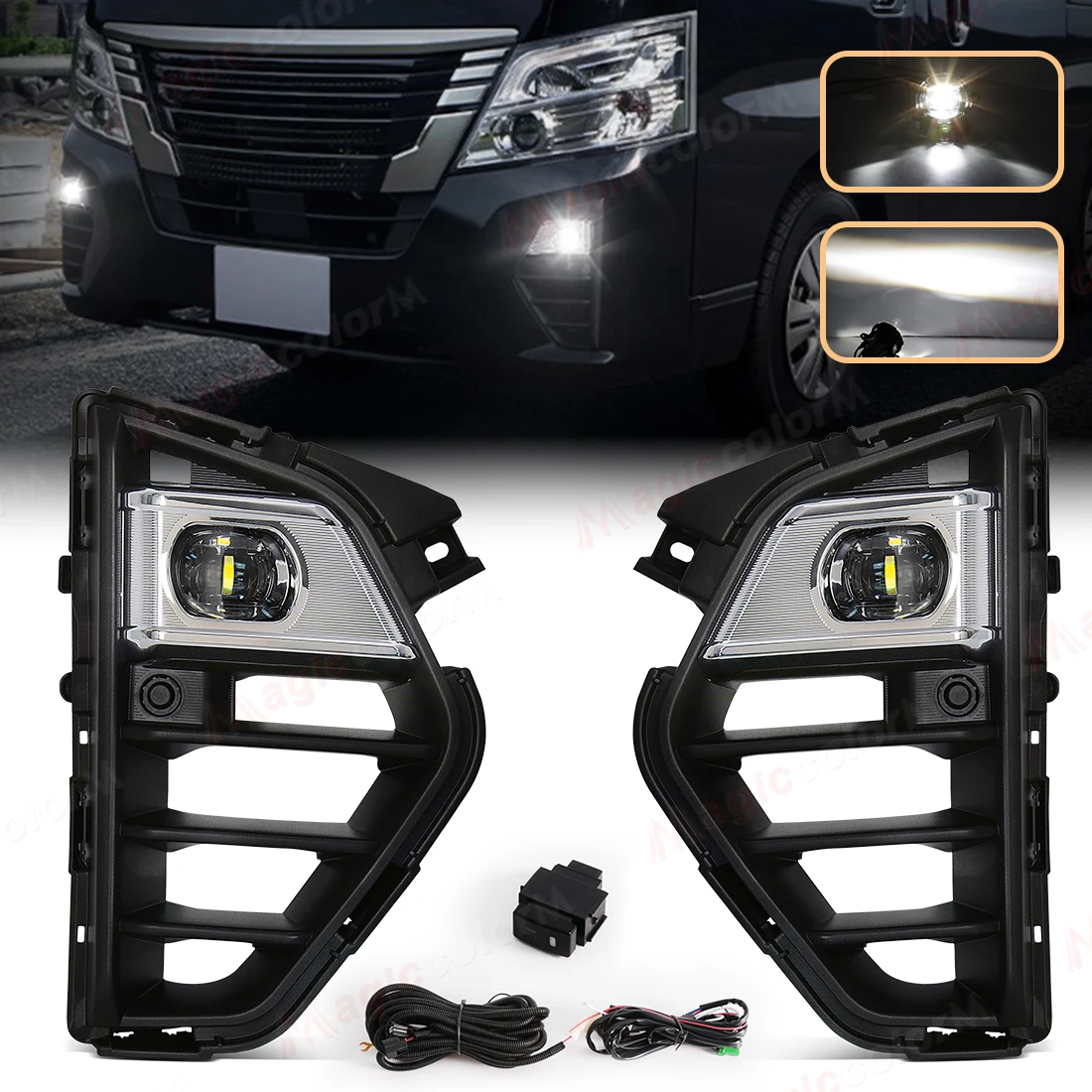 

DLAA LED Car Light For Nissan Caravan Micro Bus / Urvan NV350 2023 DRL Front Bumper Driving Daytime Running Lamp Car Accessories