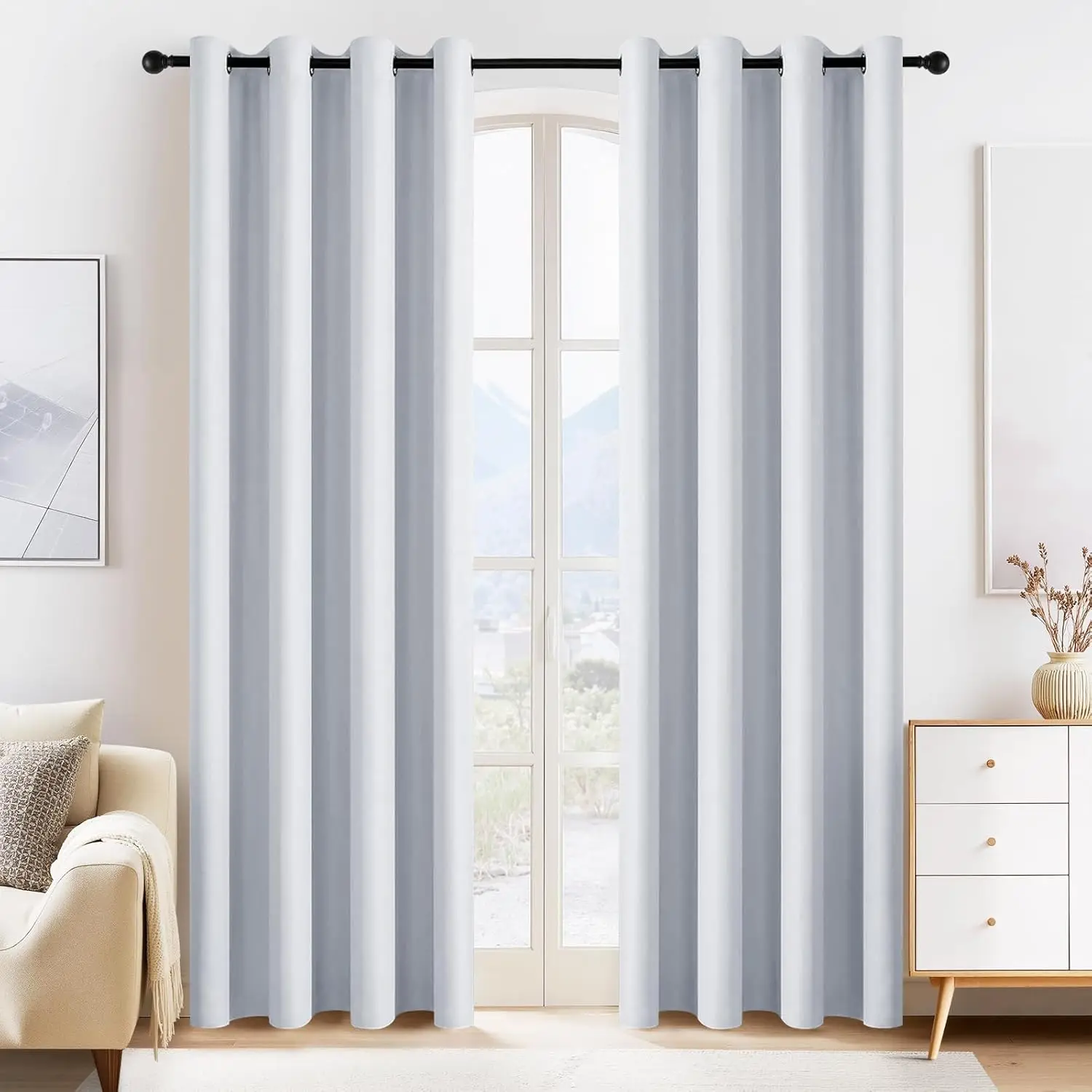 

Room Darkening Curtains for Bedroom - Solid Grommet Top Thermal Insulated Curtain Panels Window Treatments Home Decor Dr