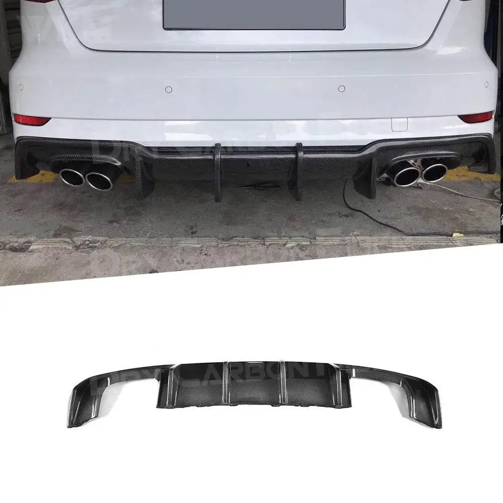 Carbon Fiber Rear Lip Spoiler Diffuser Bumper for Audi A3 Sline S3 Hatchback Sportback 2017 2018 2019 not standard K style